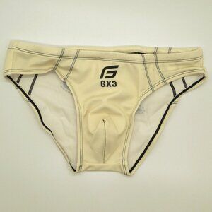 NWOT: RARE GOTTZU SWIM BRIEF, WHITE, ASIAN SIZE LARGE (32"-33")